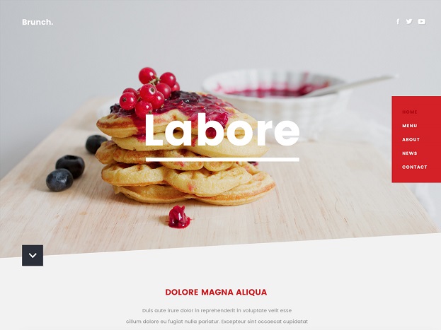 Sitebuilder Brunch template voorbeeld
